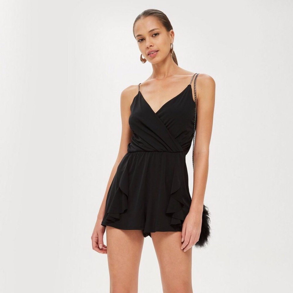 Stone strapped black romper